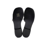 Women's Double Strap Slide Sandals Leather and Faux Pearls
