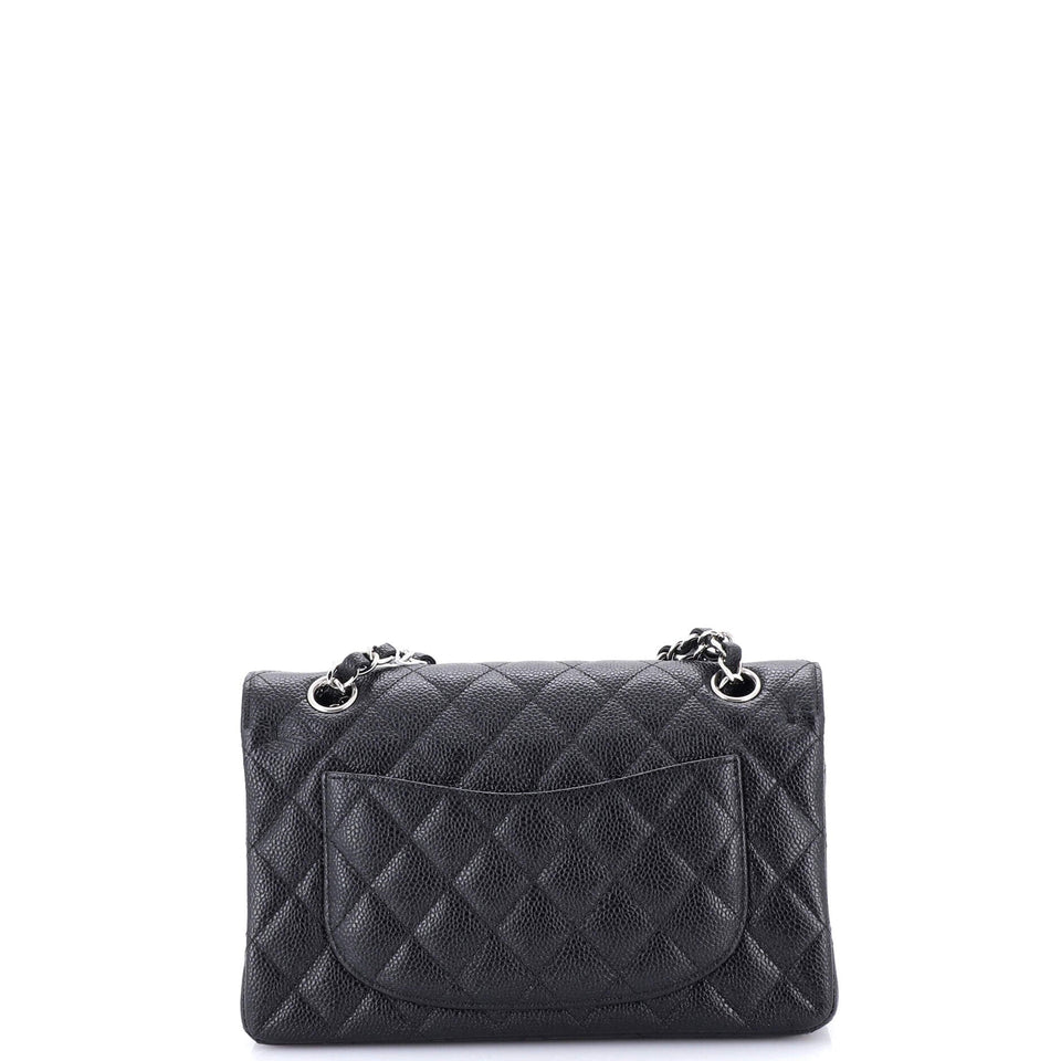 Classic Double Flap Bag Quilted Caviar Small