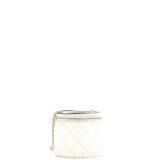 CC Round Vanity Case with Chain Quilted Lambskin Mini