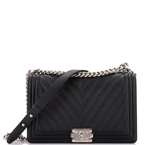 Boy Flap Bag Chevron Calfskin New Medium