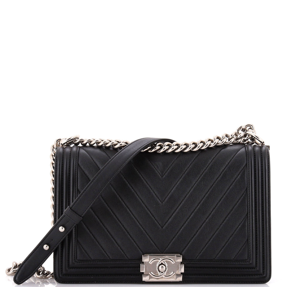 Boy Flap Bag Chevron Calfskin New Medium