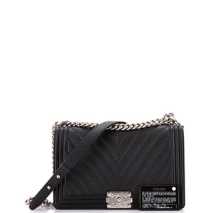 Boy Flap Bag Chevron Calfskin New Medium