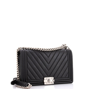 Boy Flap Bag Chevron Calfskin New Medium