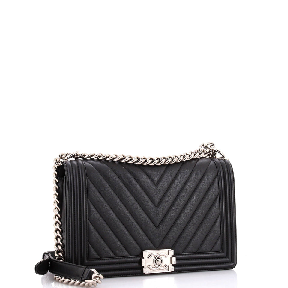 Boy Flap Bag Chevron Calfskin New Medium