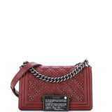 Boy Flap Bag Studded Quilted Distressed Calfskin Old Medium