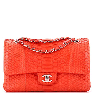 Classic Double Flap Bag Python Medium