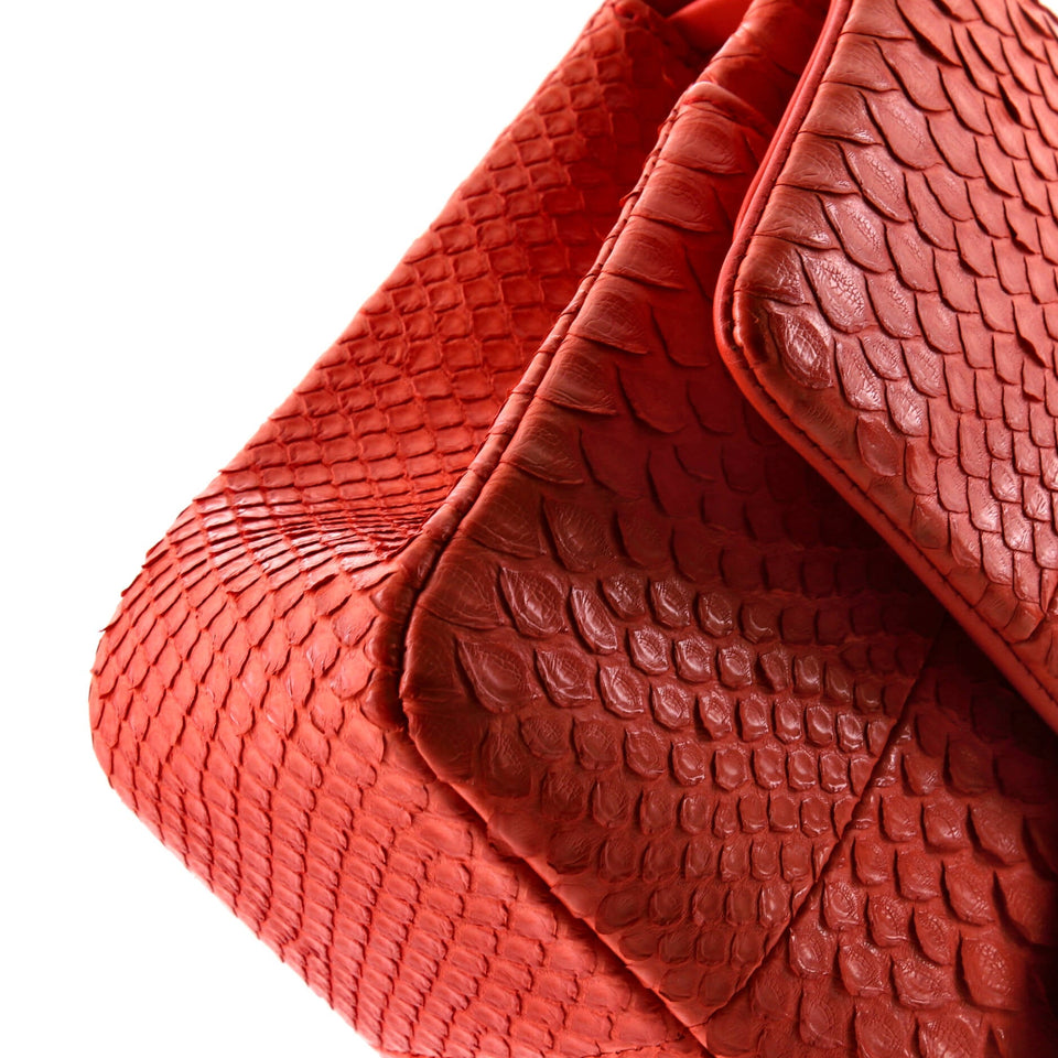 Classic Double Flap Bag Python Medium