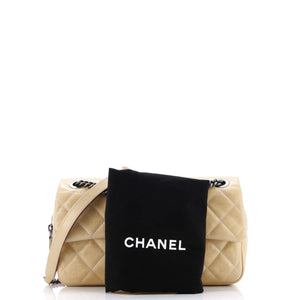 Duo Color Flap Bag Quilted Glazed Calfskin Medium