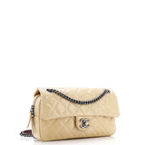 Duo Color Flap Bag Quilted Glazed Calfskin Medium