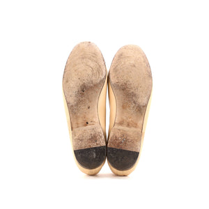Women's CC Cap Toe Bow Ballerina Flats Leather