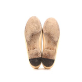 Women's CC Cap Toe Bow Ballerina Flats Leather