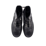 Women's CC Cap Toe Lace Up Combat Boots Fabric with Grosgrain