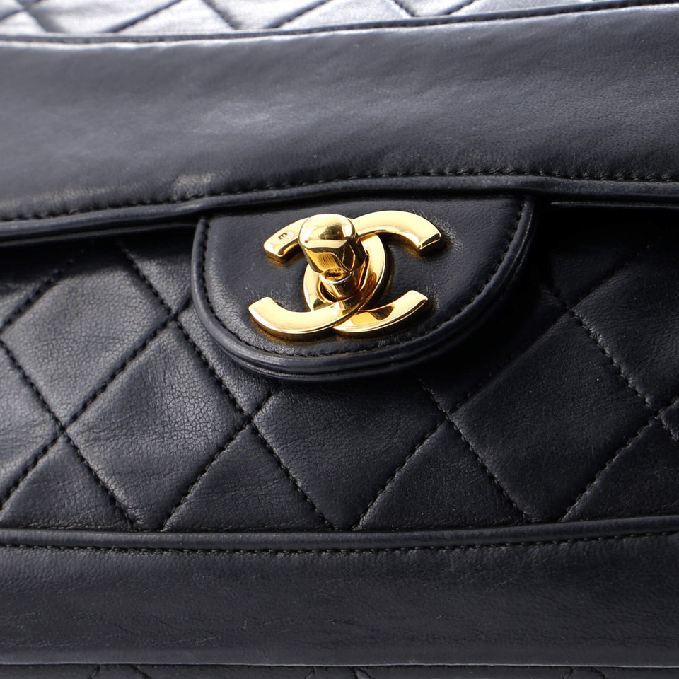 Vintage CC Chain Flap Bag Quilted Lambskin Medium