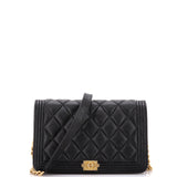 Boy Wallet on Chain Quilted Caviar