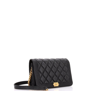 Boy Wallet on Chain Quilted Caviar