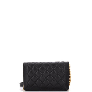 Boy Wallet on Chain Quilted Caviar
