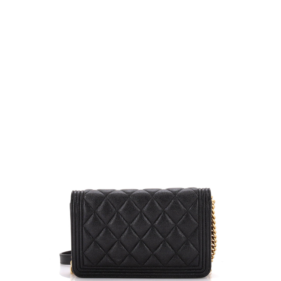 Boy Wallet on Chain Quilted Caviar