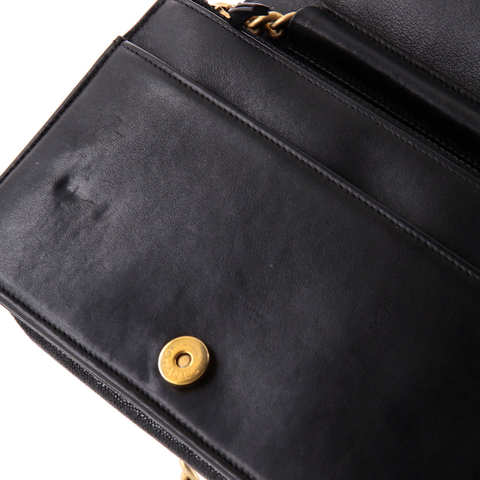 Boy Wallet on Chain Quilted Caviar