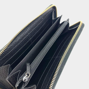 GUCCI GG Zip-Around Leather Wallet - Black
