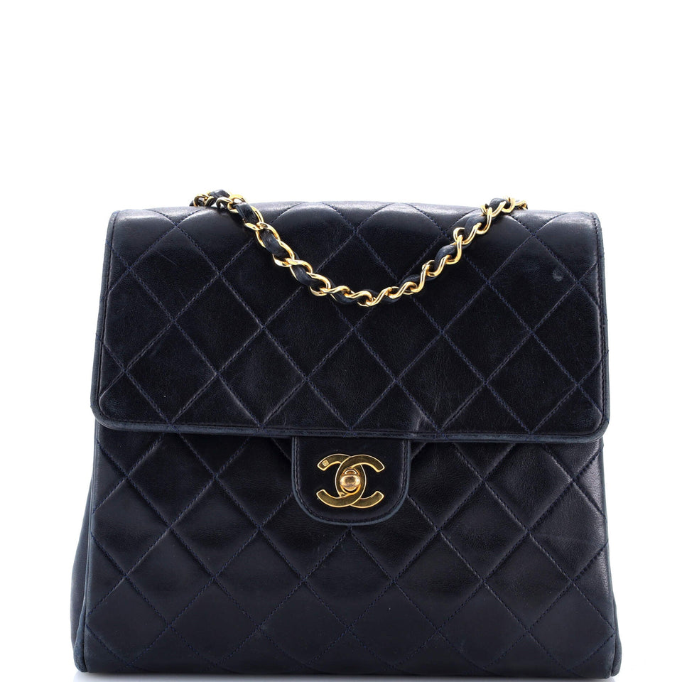 Vintage Square Classic Flap Bag Quilted Lambskin Small