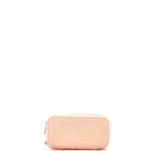 Classic Vanity Case with Chain Quilted Caviar Small