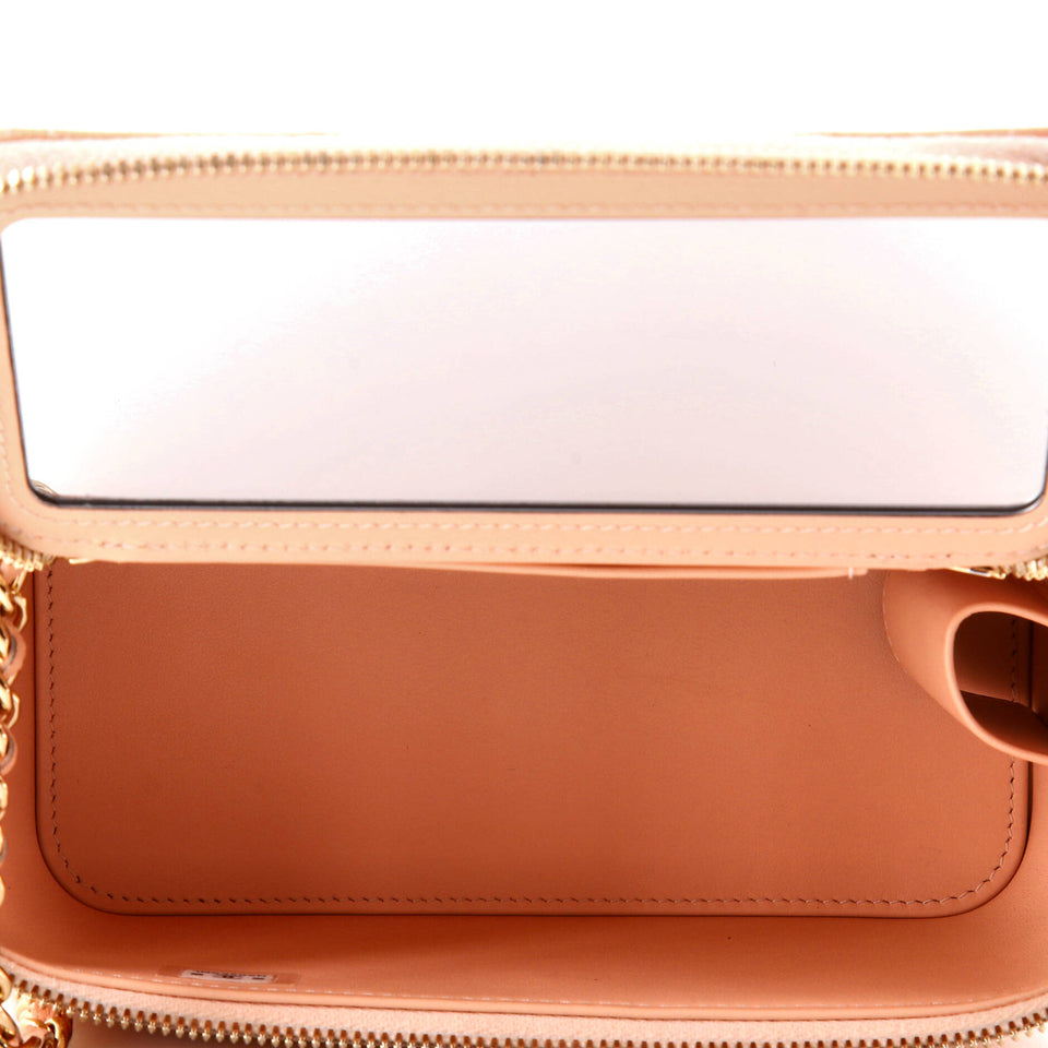Classic Vanity Case with Chain Quilted Caviar Small