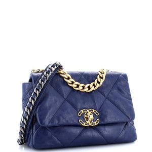 19 Flap Bag Quilted Leather Medium