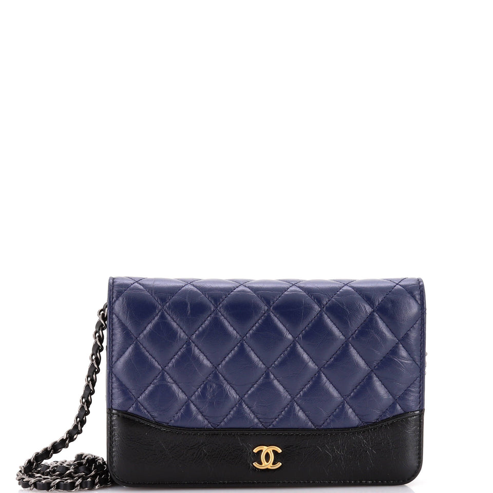 Gabrielle Wallet on Chain Quilted Aged Calfskin