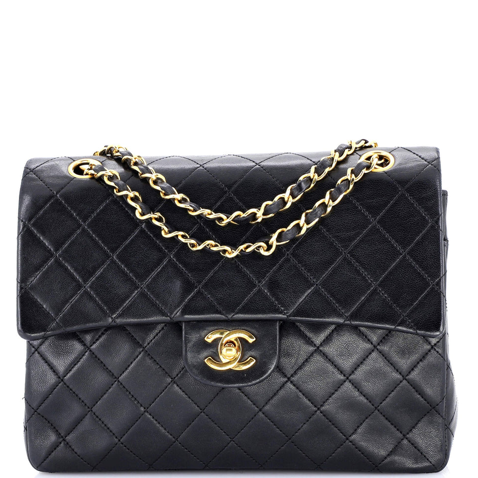 Vintage Square CC Flap Bag Quilted Lambskin Medium