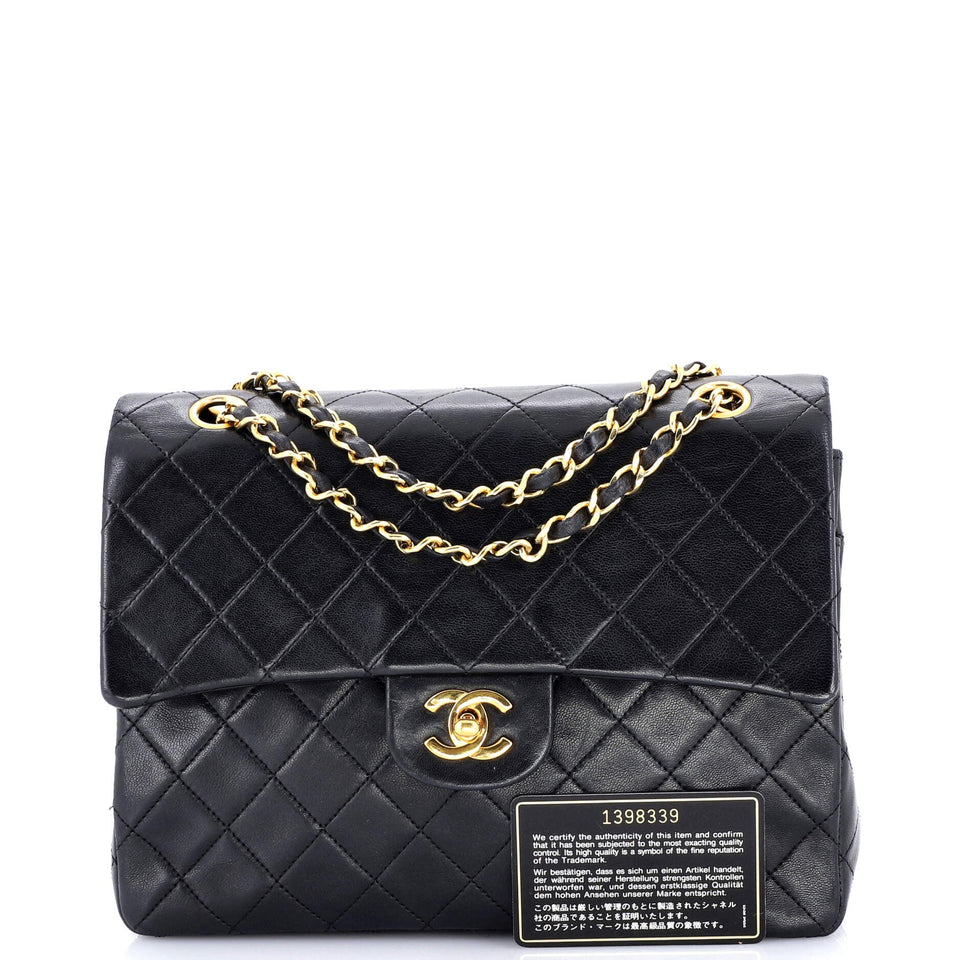 Vintage Square CC Flap Bag Quilted Lambskin Medium