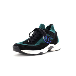 Women's CC Low-Top Sneakers Suede and Knit Fabric