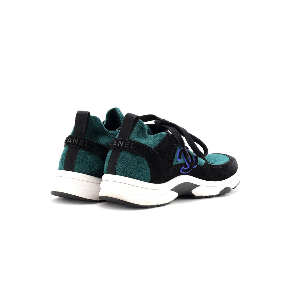 Women's CC Low-Top Sneakers Suede and Knit Fabric