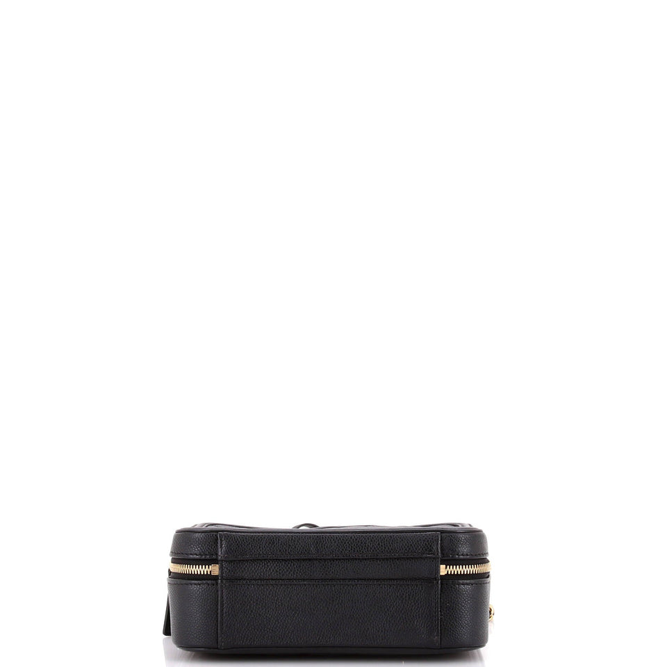 Filigree Vanity Case Quilted Caviar Medium