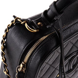 Filigree Vanity Case Quilted Caviar Medium