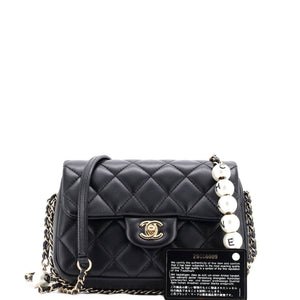 My Precious Pearls Chain Flap Bag Quilted Lambskin Medium