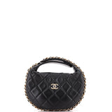 Chain Around Hobo Pouch Quilted Lambskin Mini
