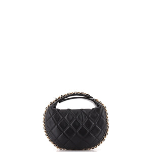 Chain Around Hobo Pouch Quilted Lambskin Mini