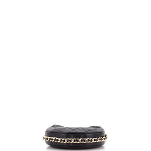 Chain Around Hobo Pouch Quilted Lambskin Mini