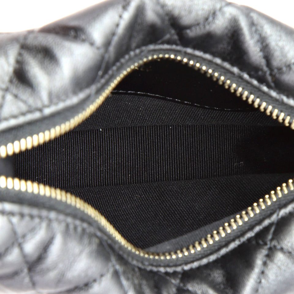 Chain Around Hobo Pouch Quilted Lambskin Mini
