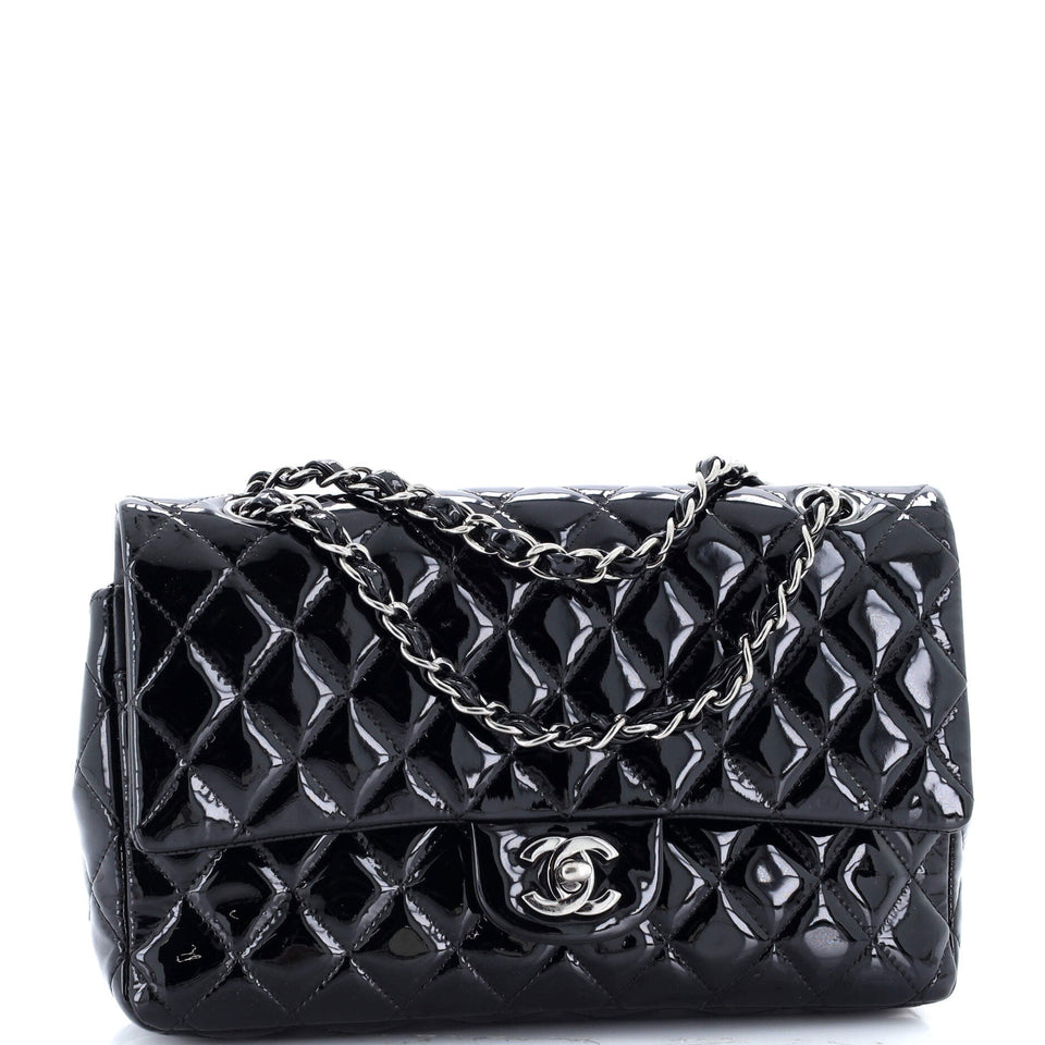 Classic Double Flap Bag Quilted Patent Medium