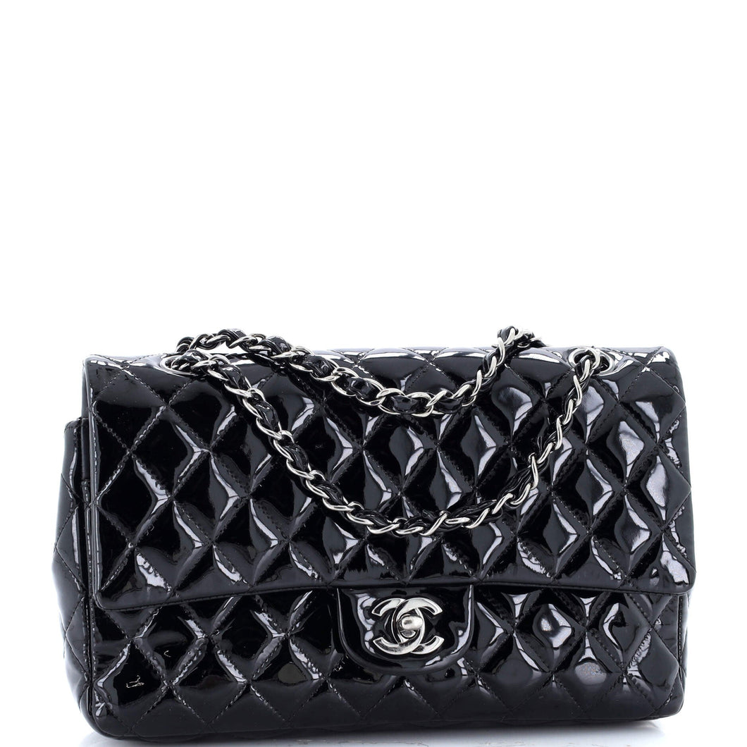Classic Double Flap Bag Quilted Patent Medium