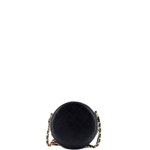 Chic Pearls Round Clutch with Chain Quilted Lambskin