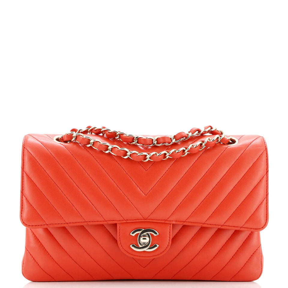 Classic Double Flap Bag Chevron Lambskin Medium