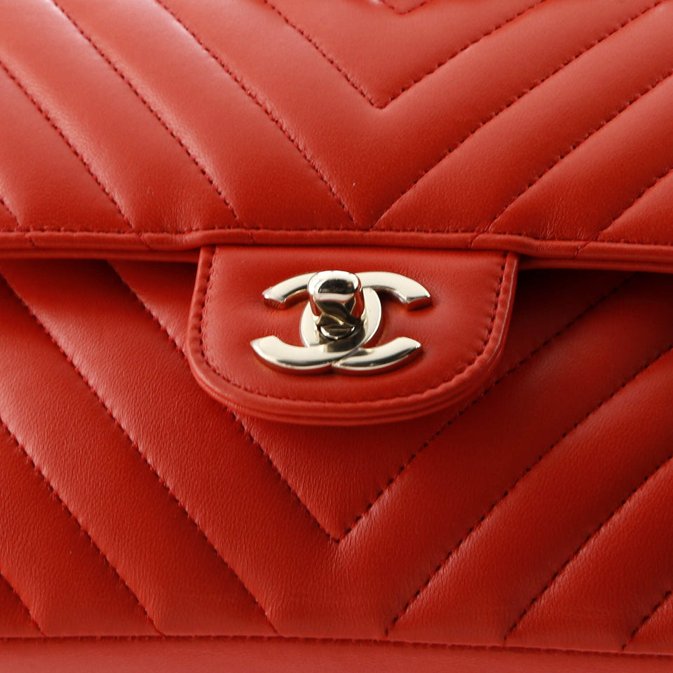 Classic Double Flap Bag Chevron Lambskin Medium
