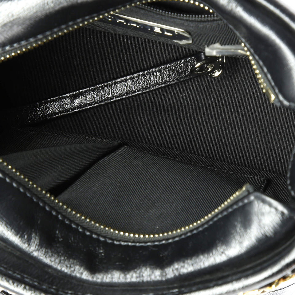 Gabrielle Hobo with Logo Handle Laser Cut Calfskin and Wool Felt Small