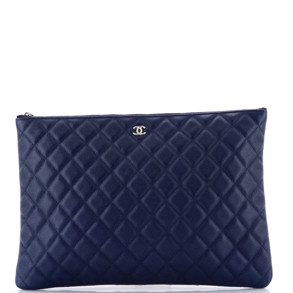 O Case Clutch Quilted Caviar Large