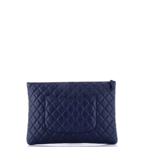 O Case Clutch Quilted Caviar Large