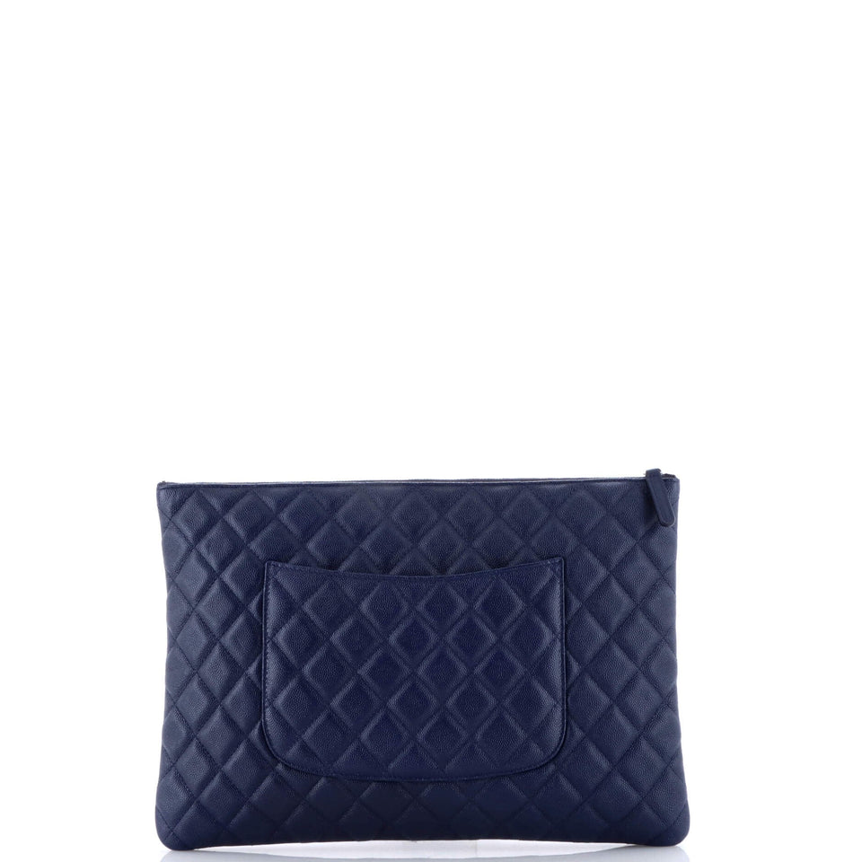 O Case Clutch Quilted Caviar Large