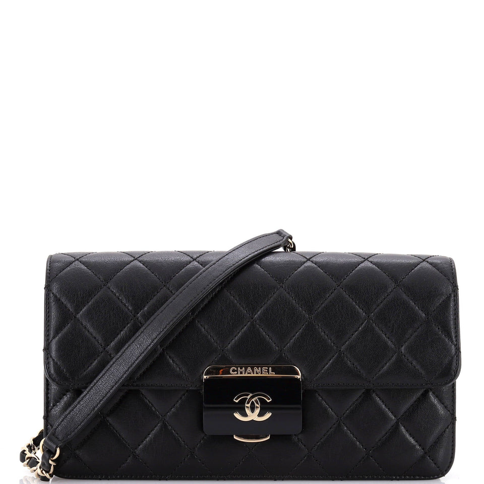 Beauty Lock Flap Bag Quilted Sheepskin Medium