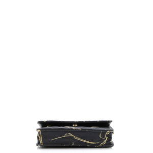 Wallet on Chain Quilted Printed Crumpled Calfskin